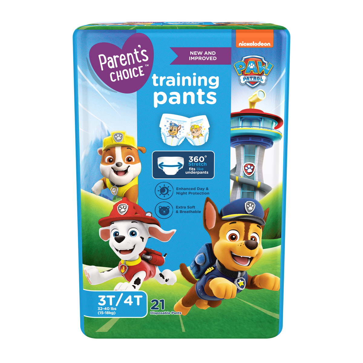 Parent's Choice Paw Patrol Training Pants for Boys, 3T/4T, 21 Count (Select for More Options)
