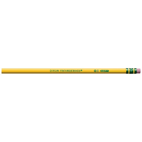 Ticonderoga Wood Pencils, Unsharpened, #2 HB .3 mm Lead, Yellow, 24 Count