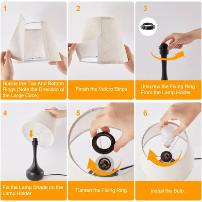 LOFTER-PRO Touch Table Lamps for Bedroom, 3-Way Dimmable Bedside Lamp - Home Decor, Touch Controlled Small Light For Bedroom, Living Room, Office, Desk (Including LED Bulbs)