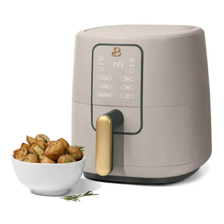 Beautiful 3 Qt Air Fryer with TurboCrisp Technology, EverGood Ceramic Nonstick Coating, Thyme Green by Drew Barrymore