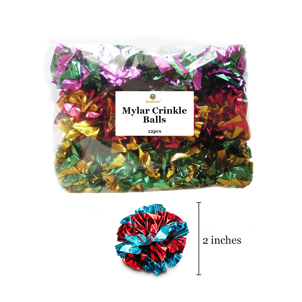 SunGrow Kitty Crinkle Balls, Indoor Toys for Cat & Kitten, 12 count