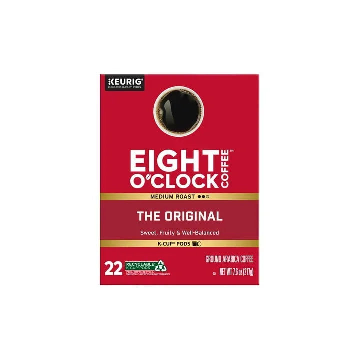 Eight O'Clock Original, Medium Roast Coffee, Keurig K-Cup Single Serve Coffee Pods, 22 Count
