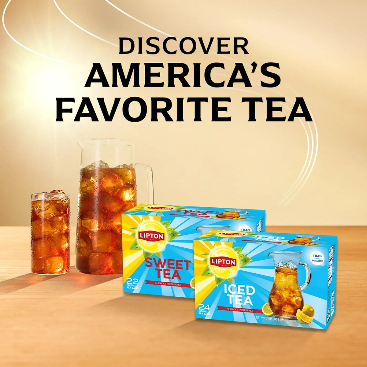 Lipton Iced Black Tea, Gallon Size Tea Bags, 24 Count