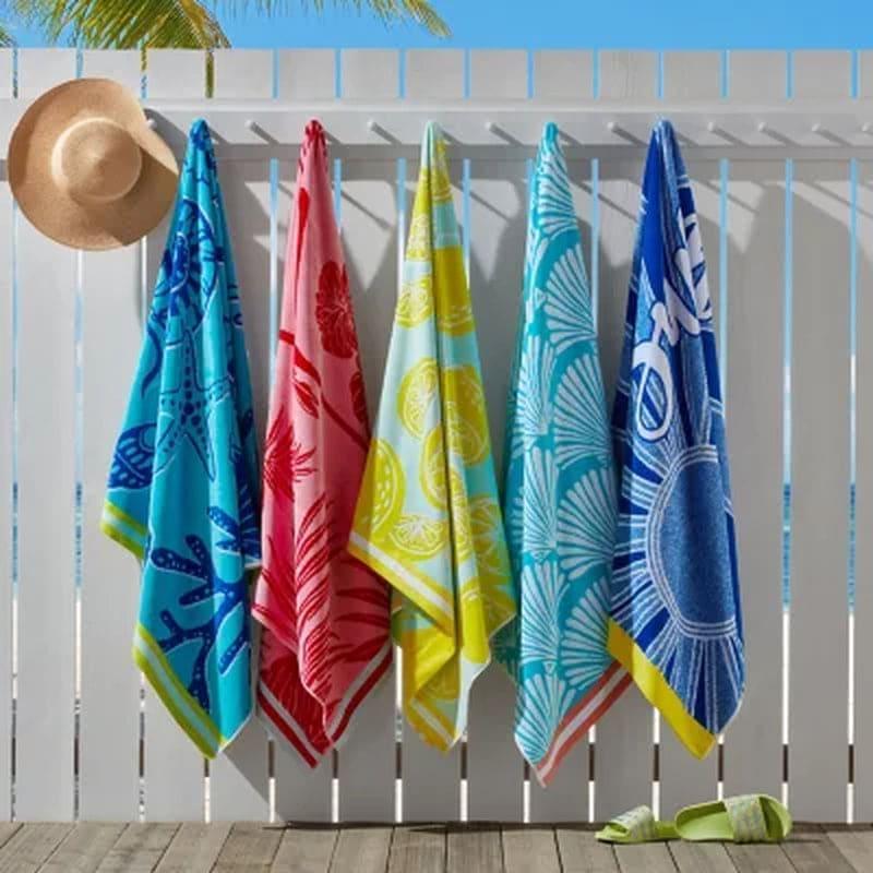 Member's Mark Set of 2 Oversized Beach Towels, 40" X 72", Assorted Designs