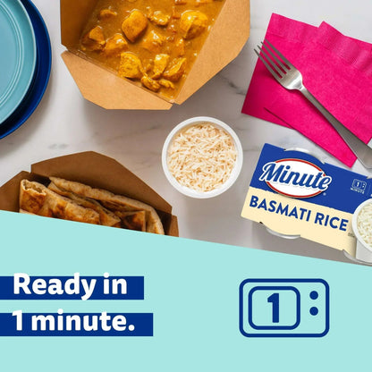 Minute Ready to Serve Basmati Rice, Quick and Easy Cups, Gluten Free, 8.8 oz, 2 Ct