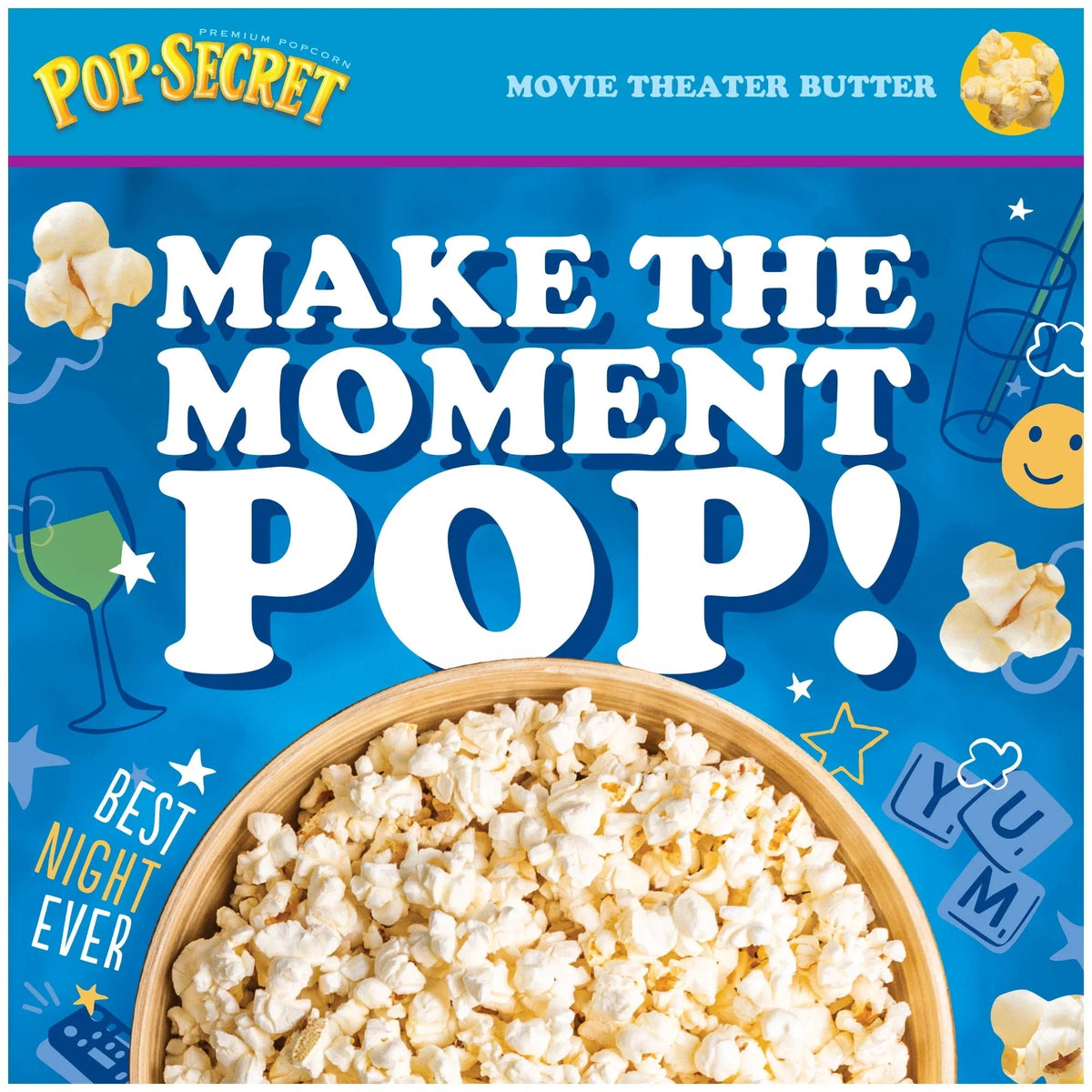 Pop Secret Microwave Popcorn, Movie Theater Butter Flavor, 1.75 oz Mini Bags, 12 Ct