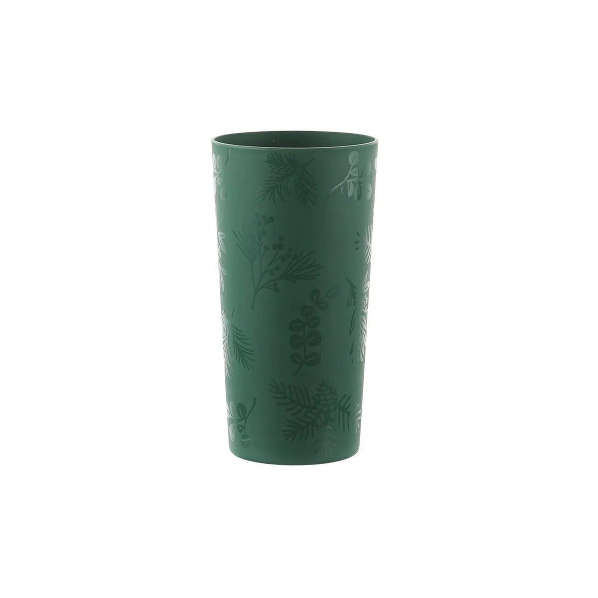 Mainstays 12-Piece Plastic Etched Holly Dinnerware Set, Green