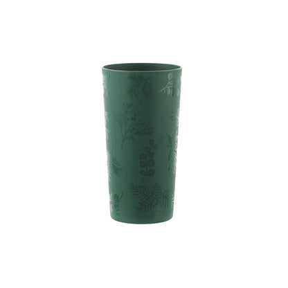 Mainstays 12-Piece Plastic Etched Holly Dinnerware Set, Green