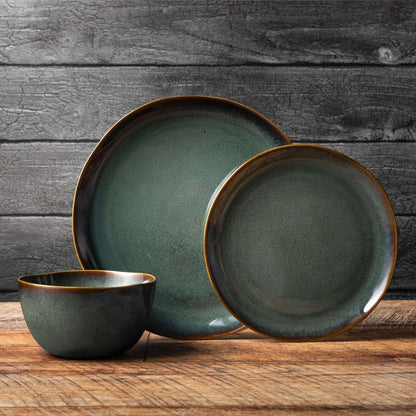 Yellowstone Dutton 12-Piece Reactive Ceramic Dinnerware Set