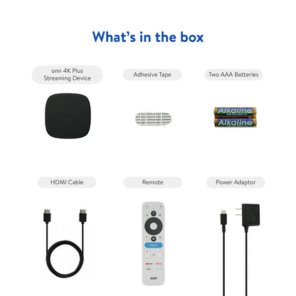 onn 4K Plus Streaming Device, Google TV - Ultra-fast Streaming, Stunning 4K UHD, 16GB Storage, 2GB RAM, Dolby Vision & Atmos, Remote with Voice Control