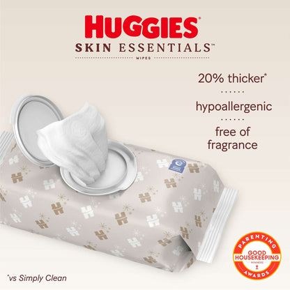 Huggies Skin Essentials Baby Wipes, 1 Pack, 56 Count (Select for More)