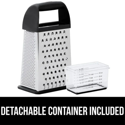 GORILLA GRIP Cheese Grater, BPA Free Stainless Steel Box Graters, Cheeses and Veggie Shredder