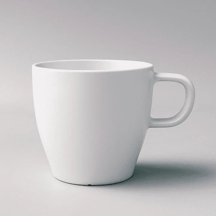 Coffee Cups Set of 6, 300ml (10oz) Eco-Friendly Shatter-Resistant Mugs with Ergonomic Handles | Premium Stone-Effect Resin, Porcelain Feel | Ideal for Commercial & Home Use, Dishwasher Safe