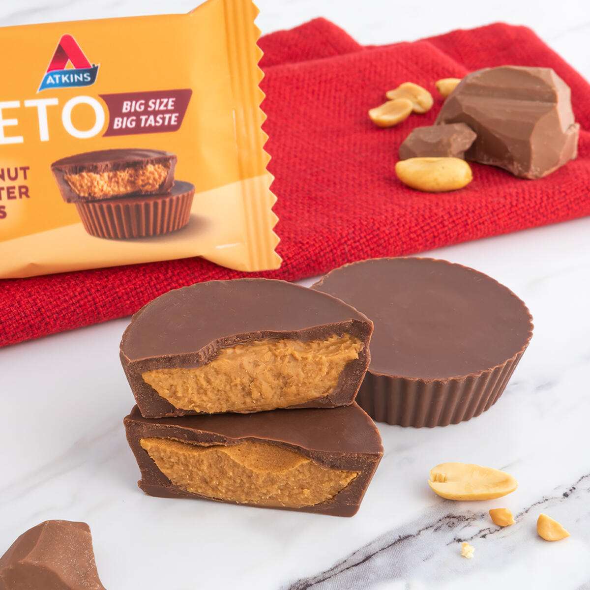 Atkins Keto Peanut Butter Cups, Gluten Free, 1.06 oz, 8 Count