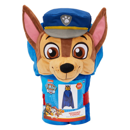PAW Patrol Chase Kids Hooded Throw, Wearable Plush, Blue