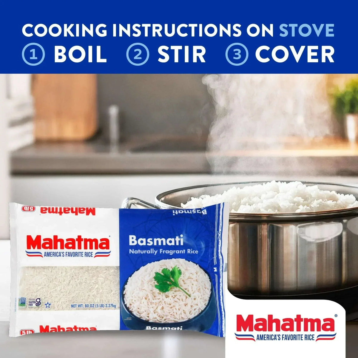 Mahatma Basmati Fragrant Rice, 5 Pound Bag