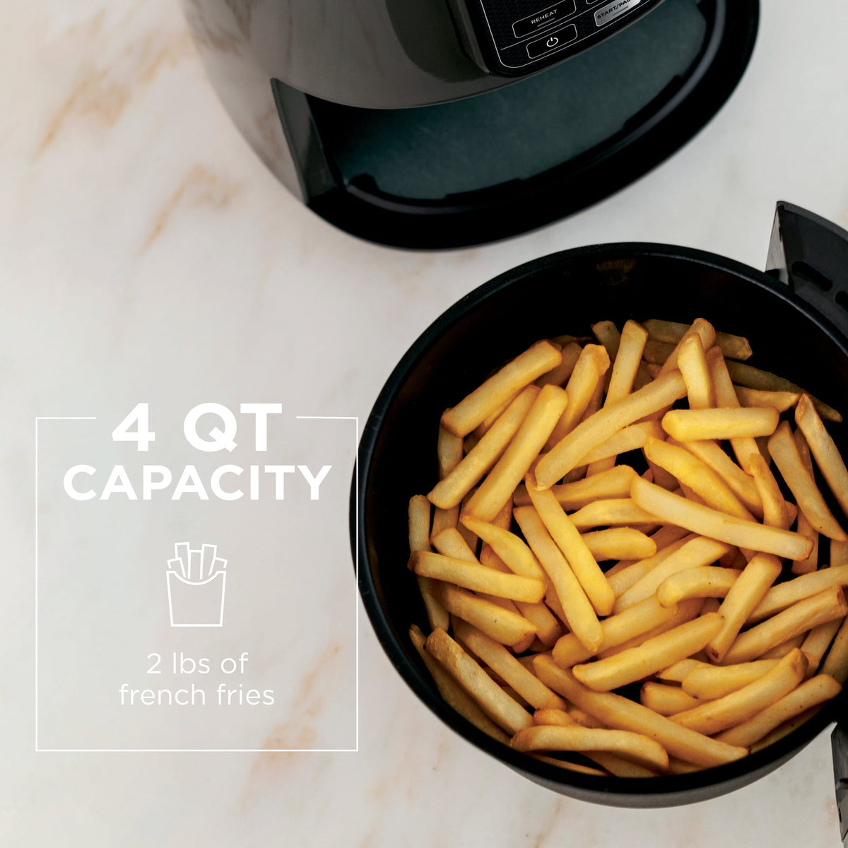 Ninja 4-Qt Air Fryer, 3 Functions, Air Fry, Reheat, and Dehydrate, Dishwasher Safe, Non-Stick, AF100WM Black
