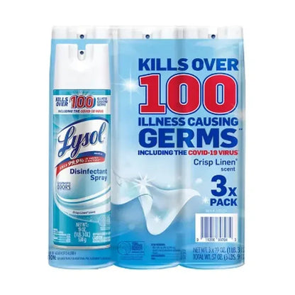 Lysol Disinfectant Spray, Crisp Linen (19 Oz., 3 Pk.)