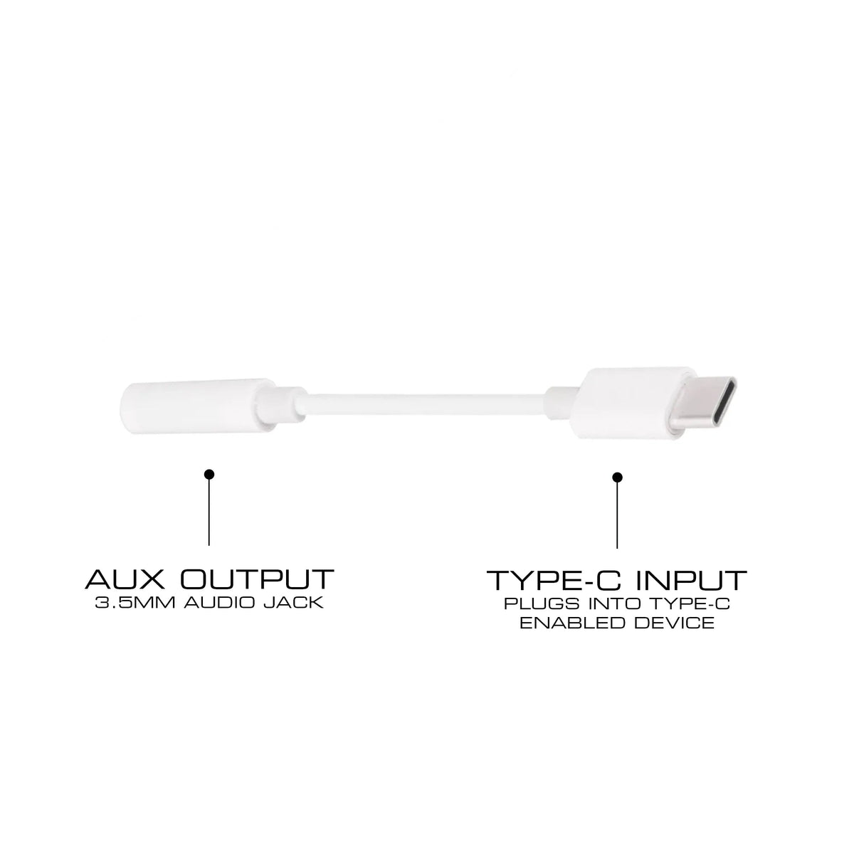 onn USB-C to 3.5 mm Adapter, White