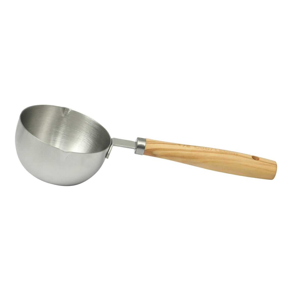 The Pioneer Woman 4-Piece Stainless Steel Measuring Cup Set for Cooking with Olivewood Handles