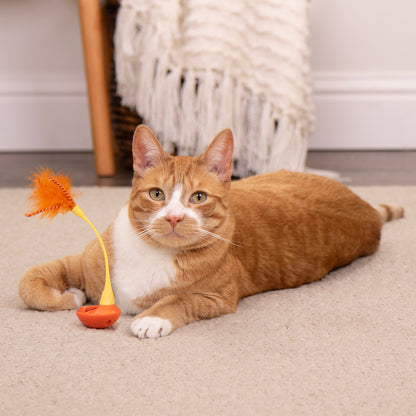 SmartyKat Swat 'N Spin Interactive Cat Toy for Exercise & Stimulation, Medium, Blue