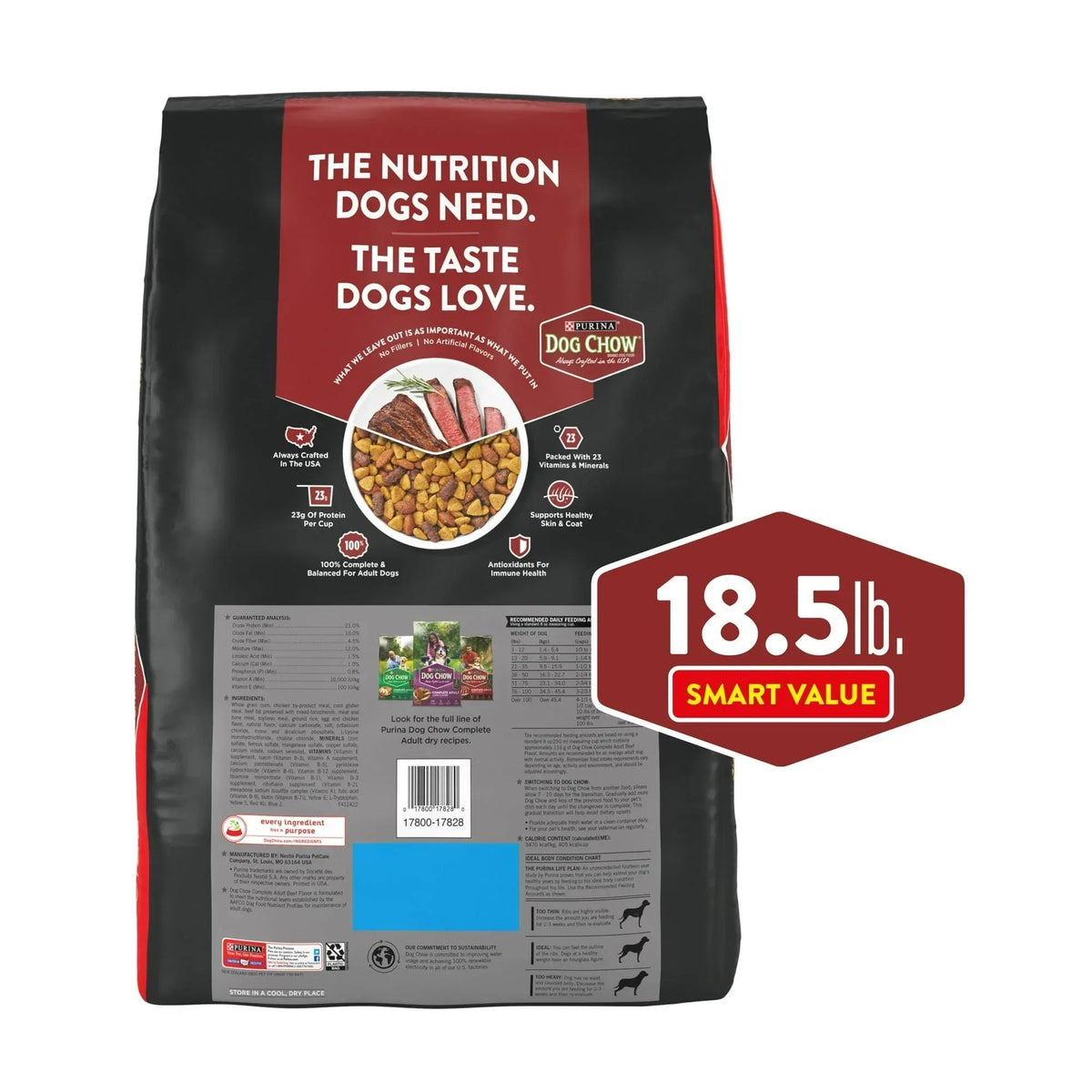 Purina Dog Chow Complete Adult Dry Dog Food for Adult Dogs, Kibble Beef Flavor