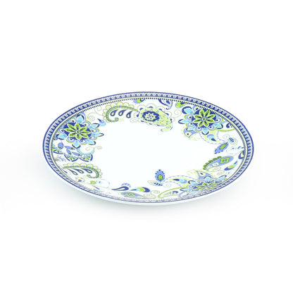 Elama Blue Crush 16 Piece Round Porcelain Dinnerware Set