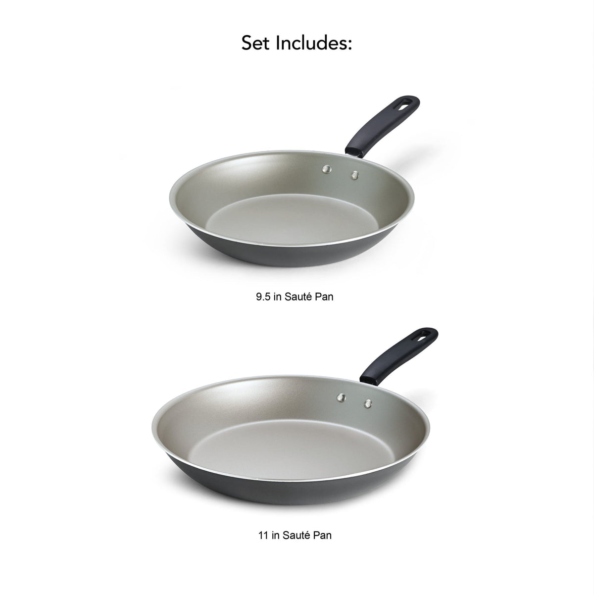 Tramontina Primaware 2-Piece Nonstick Fry Pan Set,9.5-Inch and 11-Inch Asphalt