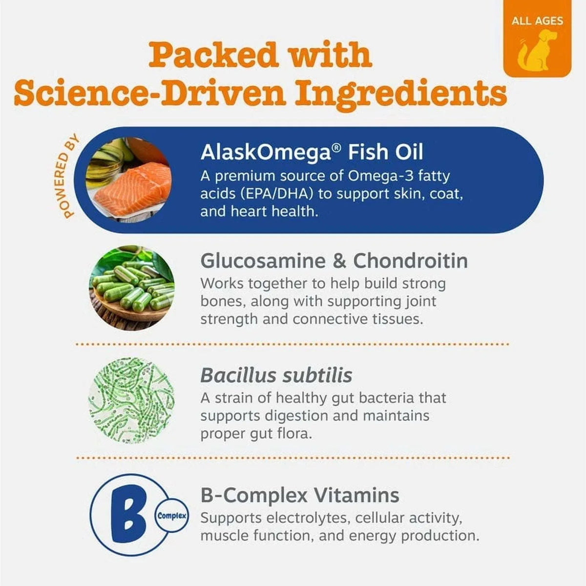 Zesty Paws 8-in-1 Multivitamin Bites for Dogs, for Overall Wellbeing Chicken Flavor, 90ct