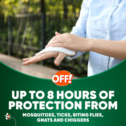 OFF! Deep Woods Insect Repellent Towelettes, Mosquito Repellent Wipes, 1 Pack, 12 Count