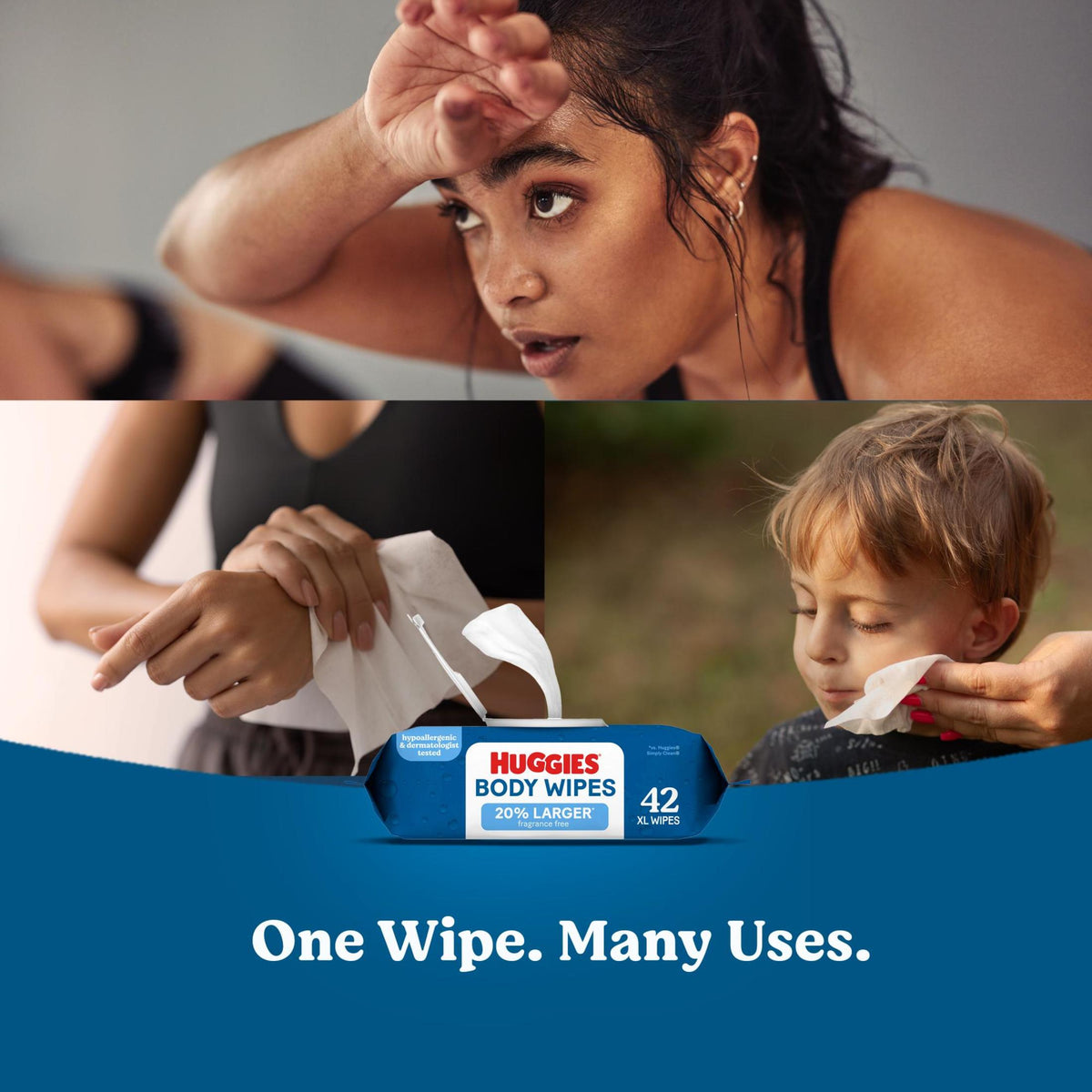 Huggies Extra Large Unscented Wipes, 3 Flip-Top Packs, 126 Count