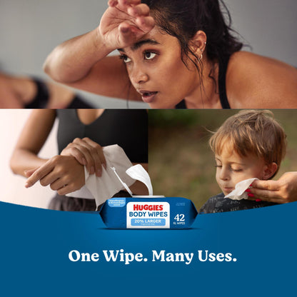 Huggies Extra Large Unscented Wipes, 3 Flip-Top Packs, 126 Count