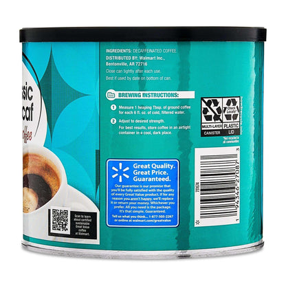 Great Value Decaf Classic Medium Roast Ground Coffee, 25.9 oz