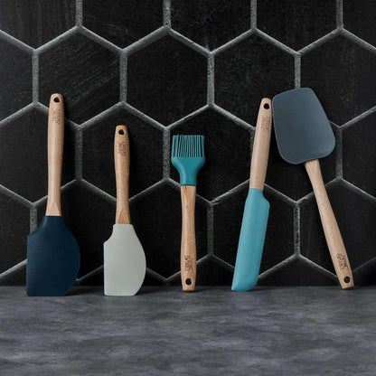 Thyme & Table 5-Piece Silicone Kitchen Utensil Set with Beechwood Handles