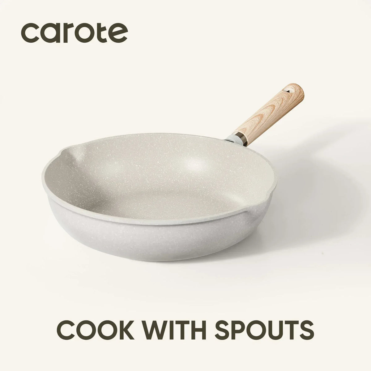 Carote 21pcs Pots and Pans Set Non Stick, Cookware Set Induction Ready, Kitchen Cooking Set, Beige