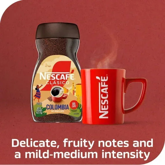 NESCAFÉ CLÁSICO Colombia, Medium Roast, Instant Coffee, 6 oz, 1 Jar