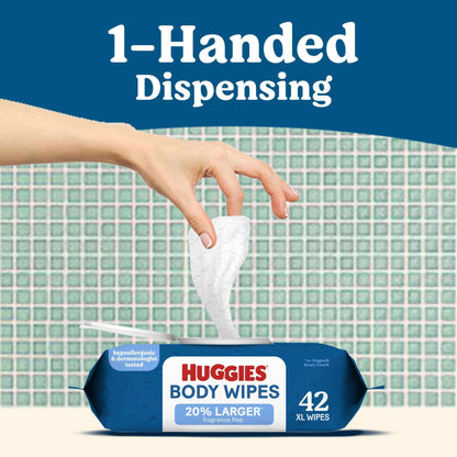 Huggies Extra Large Unscented Wipes, 3 Flip-Top Packs, 126 Count