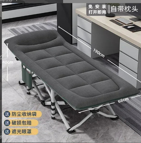 Portable Camping Cot for Adults, Comfortable Folding Bed with Cushion and Pillow, 450 lbs Capacity, for Outdoor Camping and Indoor Use (Dark Gray)
