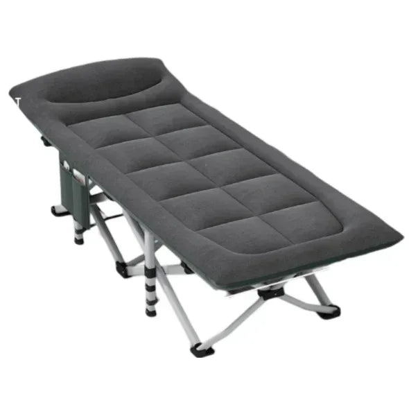 Portable Camping Cot for Adults, Comfortable Folding Bed with Cushion and Pillow, 450 lbs Capacity, for Outdoor Camping and Indoor Use (Dark Gray)