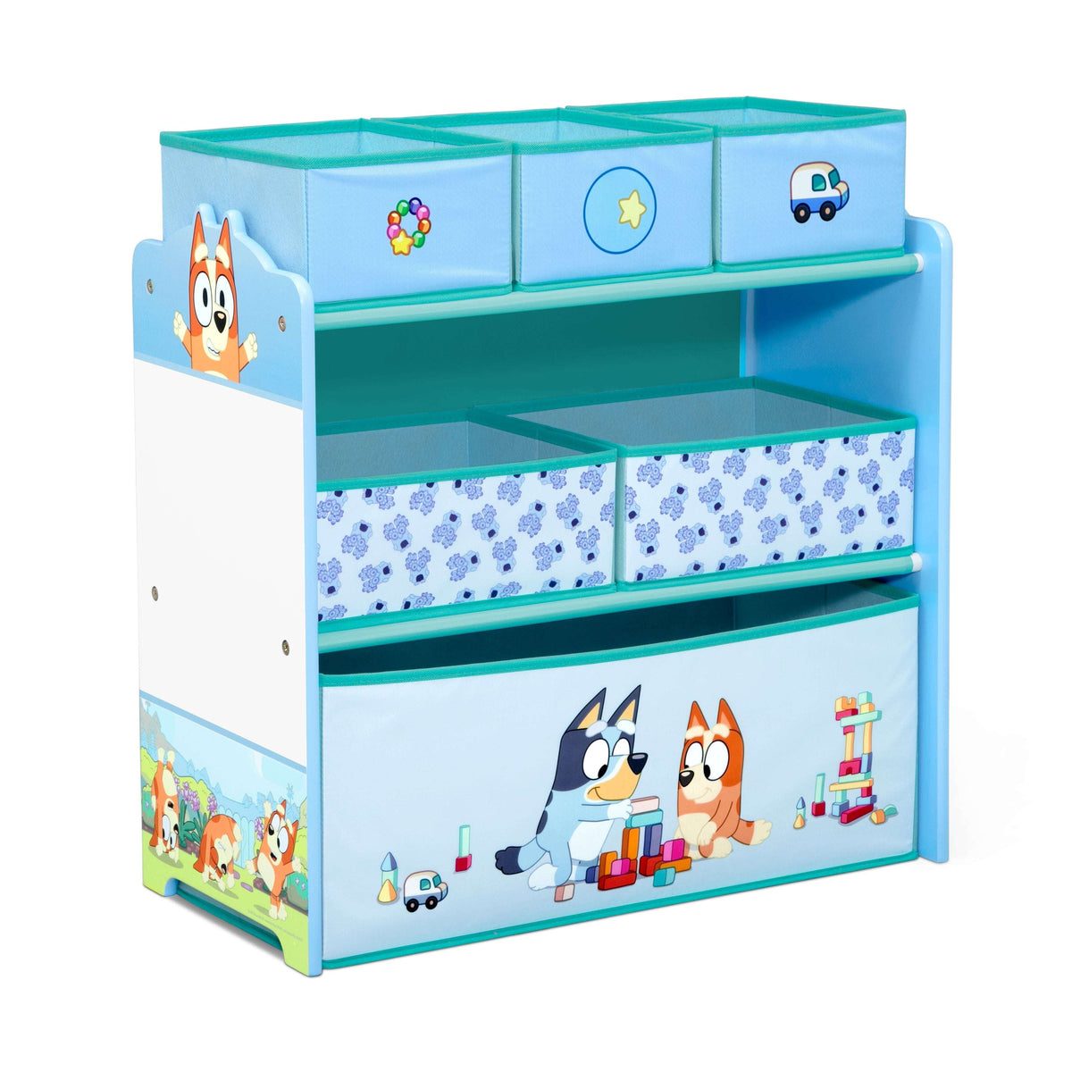 Bluey Design and Store 6 Bin Toy Storage Organizer by Delta Children