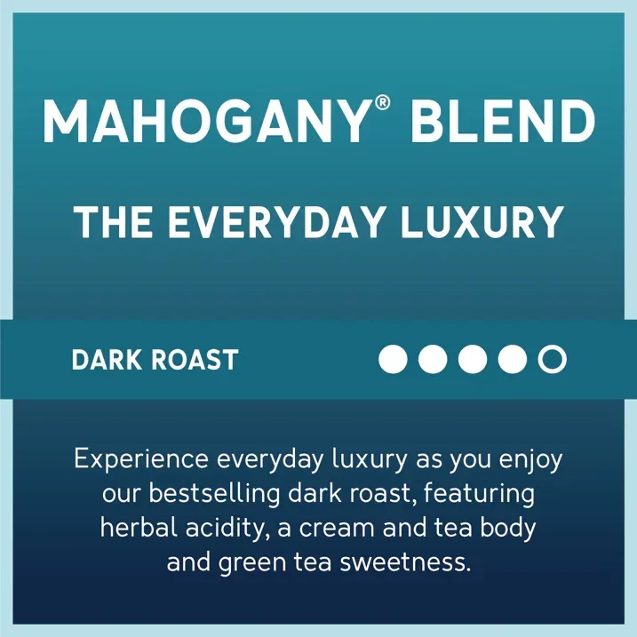 Caribou Coffee Mahogany Blend Premium Dark Roast Ground Coffee, Arabica, 12 oz