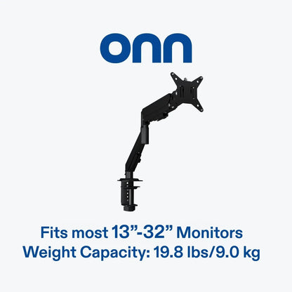 onn Spring Assisted Desk Mount for 13" to 32" Monitors/TVs, 3x Load Tested, Holds up to 19.8 lbs.
