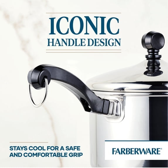 Farberware Classic Series 2 Quart Stainless Steel Sauce Pan with Lid, Induction Compatible, Metal Utensil and Dishwasher Safe, Stainless Steel