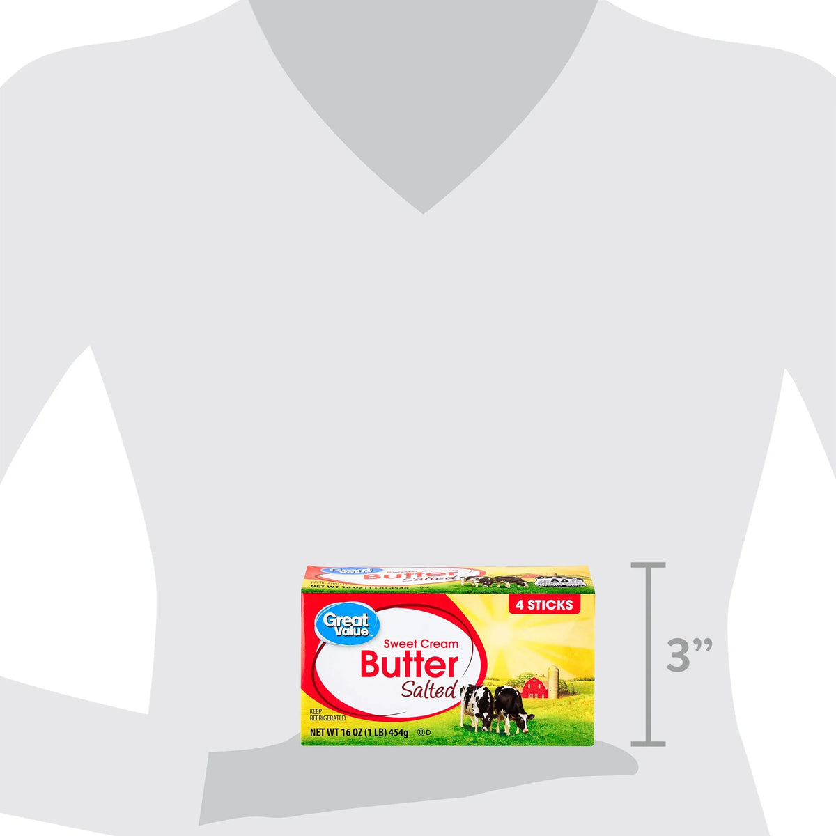 Great Value Sweet Cream Salted Butter, 16 oz, 4 Sticks