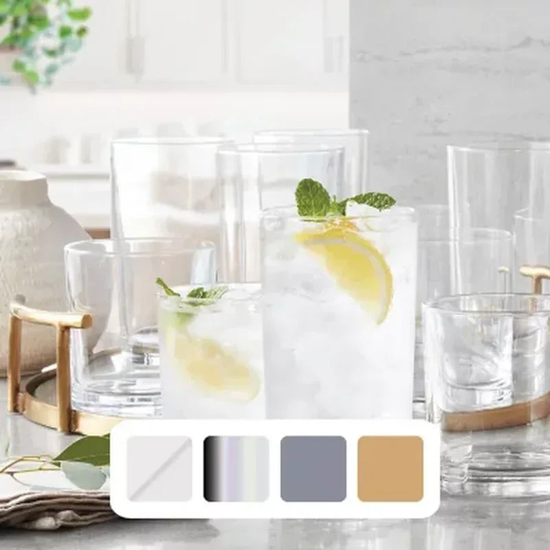 Member'S Mark 16-Piece Crystal Drinkware Set (Assorted Colors)