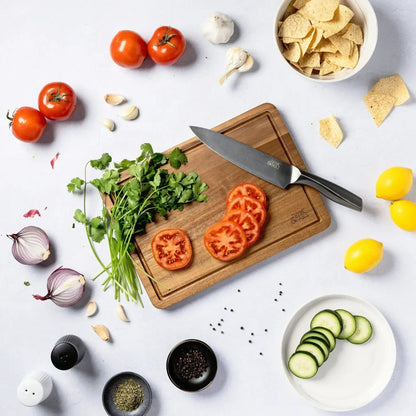 Thyme & Table Large 12"x18" Acacia Wood Cutting Board with Triangle Shaped Anti-Slip Grips
