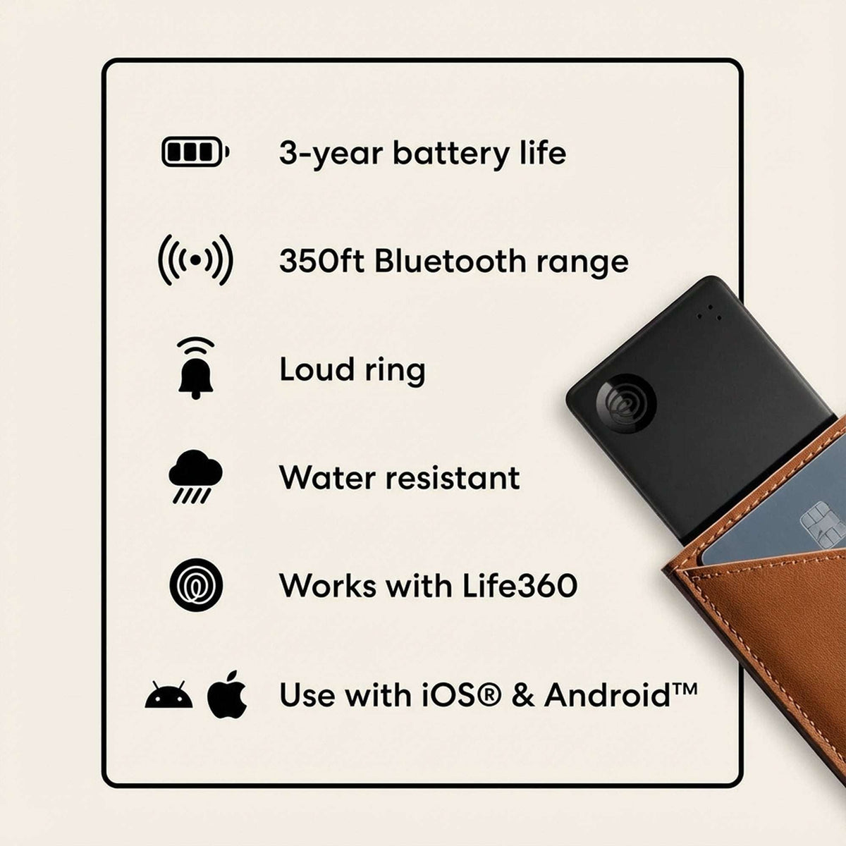 Life360 Tile Slim (2024) - 1-Pack (Blk)
