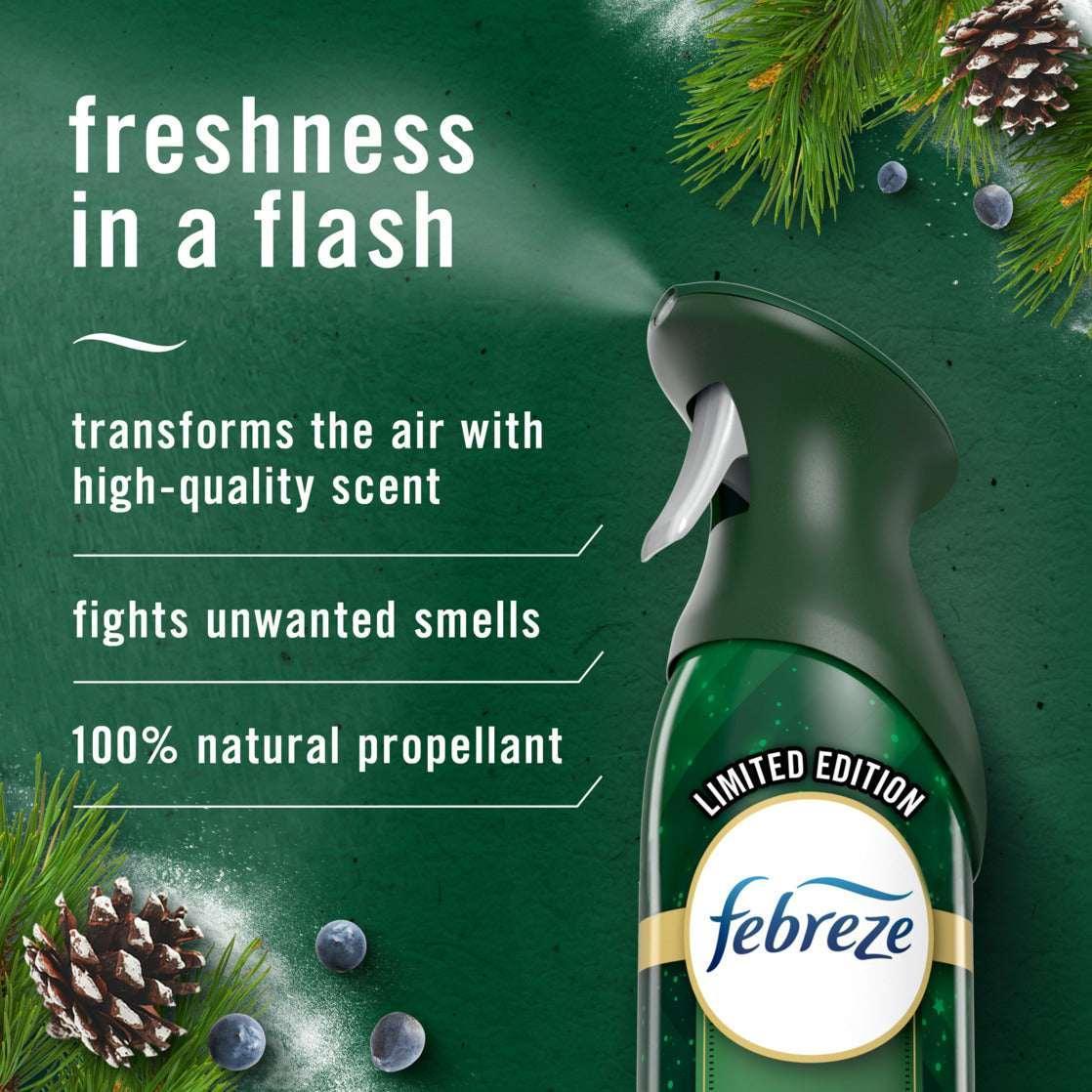Febreze Air Mist, Odor-Fighting Air Freshener, White Pine & Juniper Berry, 8.8 oz. Aerosol, Pack of 2