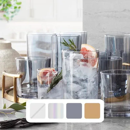 Member'S Mark 16-Piece Crystal Drinkware Set (Assorted Colors)