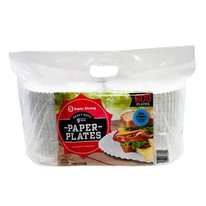 Super Strong Heavy-Duty Paper Plates, 9" (600 Ct.)